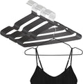 30 PCS Metal Hangers with Rubber Coating, Heavy Duty Non-Slip Clothes Hanger, Suit Hangers with Round Notches, Black Coat Hanger for Strap Dresses Jackets Shirts Pants
