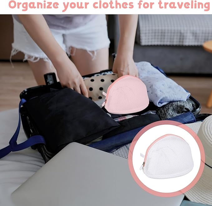 3Pcs Bra Wash Bags, Large Bra Laundry Bags for Washing Machine, Underwear Brassiere Bag Set for Washing Machine With Zipper Women Delicates (A to D Cups)