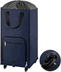 Bukere Large Rolling Laundry Basket, Laundry Hamper with Wheels, 4 Casters and 2 Handles, Collapsible Freestanding Wheeled Laundry Bag for Clothes, Apartment, College