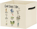 Christian Golf Storage Bin Box with Handles, God Says I Am Bible Verse Golf Foldable Baskets Organizer for Kids Room Nursery Bedroom Bathroom Clothes Toys Books, Toybox for Boys