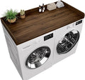Washer Dryer Countertop, 27.5 x 54 Inch Washer and Dryer Countertop for Laundry Room Organization with Edge Wooden, Walnut