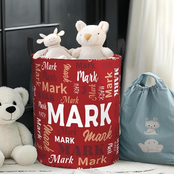 Custom Name Laundry Basket, Personalized Collapsible Laundry Hamper with Name for Bathroom Bedrooms, Customized Dirty Clothes Hamper Storage Basket Gifts for Kids Boys Girls Baby Men Women
