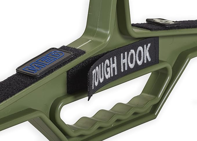 Tough Hook ID MAX Heavy Duty Identification Hanger, USA Made 200 lb Cap.Plate Carrier,Police Tactical Gear, Scuba BCD Anti-Slip Wetsuit & Body Armor Organization System with 3 ID Loop Strips 1 Foliage