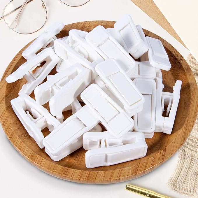 80 Pcs Plastic Baby Hanger Clips Slim-line Finger Clips Set for Clothes Hanger Velvet Hanger (White)