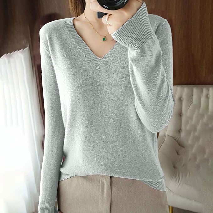 Merino Wool Cashmere Sweaters for Women 2025 Oversized Soft Sweater Long Sleeves Casual Loose Pullover Knitted Tops