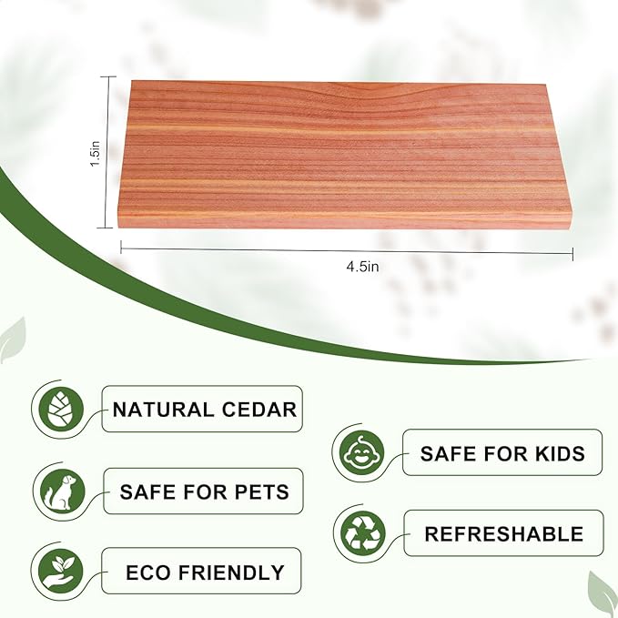 Cedar Blocks for Clothes Storage 20 PCS - Premium Cedar Hangers with 100% Pure Cedar Wood Planks - Used for Closet wardrobes, Boxes, Drawers and Bins.