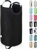 Heavy Duty Laundry Hamper Bag Collapsible, Tall Laundry Basket with Sturdy Handles, Fabric Dirty Clothes Bin for Laundry, College Dorm, Boys, Man, Durable Two-Layer – 90L Black