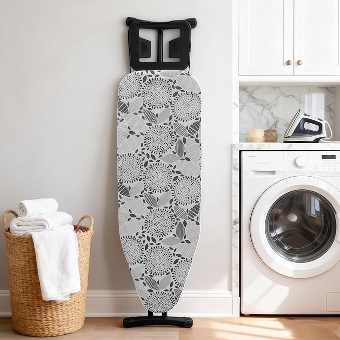 Ironing Board Cover and Pad, Sewn-in Thick Feltpads, Elastic Edge,15"x48"Scorch & Stain-Resistant Replacement Ironing Board Cover, Fits Standard Ironing Boards, Durability & Easy to Install