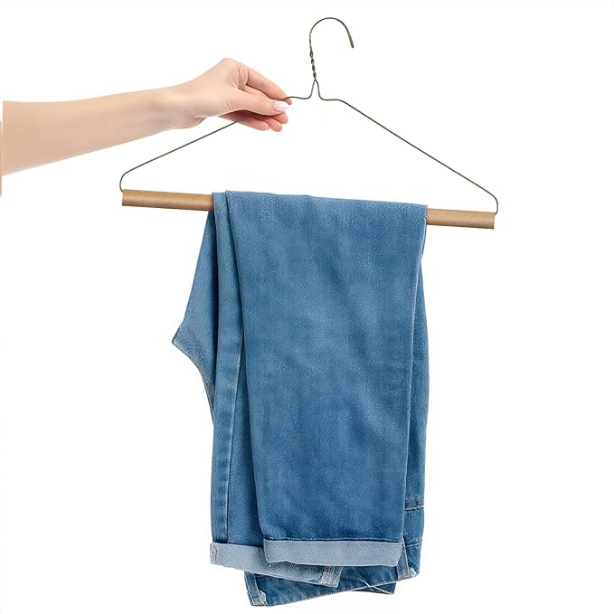 50 Pcs Dry Cleaner Hangers with Tubes - 16" Wire Hangers Bulk for Pants Caped Suit & Strut Home or Dry Cleaners (Brown)