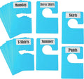 16 Pack White Clothing Rack Size Dividers Plus 45 Labels (1 Inch) and 18 Large Blank Labels, Large Rectangular Clothing Closet Dividers (Blue)
