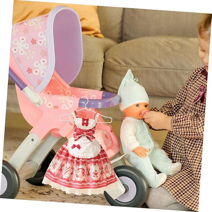 BESPORTBLE 10pcs Metal Mini Doll Clothes Hangers for Baby and PET Apparel Small Non-Slip Hangers for Doll Clothes Storage for Mini House Ornaments