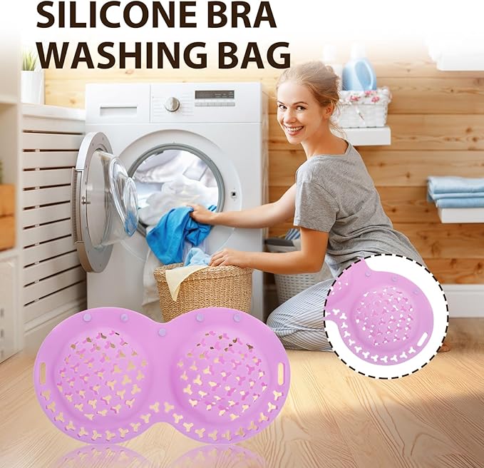 Bra Washing Bags for Laundry - Silicone Bra Laundry Bag, Lingerie Bags for Washing Delicates, Protective Anti Deformation Lingerie Kit Compatible Mesh Underwear Laundry Bag for Washing Machine