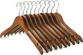 Nature Smile Wooden Coat Hangers Solid Wood Shirt Dress Clothes Hangers(10pcs Retro)