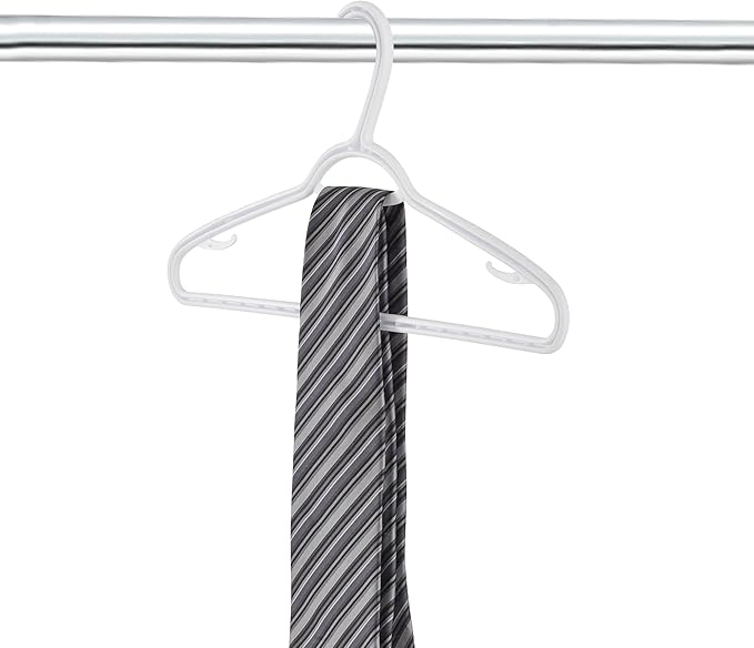 Set of 30 Slim Clothes Hanger by Neatfreak! - Space Saving Hangers for Clothes, Pants, Lingerie and Accessories - Robust White Plastic Hangers with Hooks and Pants Bar - 30 Pack
