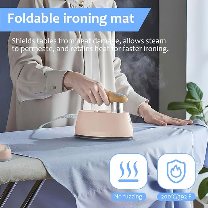 BestYiJo Foldable Steamer Board for Clothes with Heat-Resistant Glove & Handheld Ironing Pad, Hanging Ironing Board, Easier Steaming with Handheld Steamers, Can Also be Used Flat