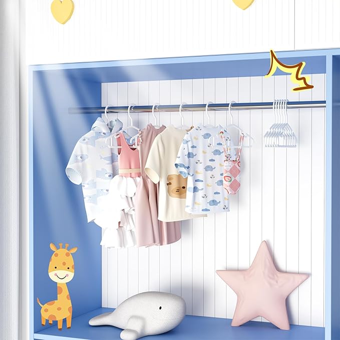 Baby Hangers 50 Pack Non-Slip Kids Plastic Hangers for Closet, Space Saving Toddler Hanger for Infant Clothing, Childrens Hanger for Child, White