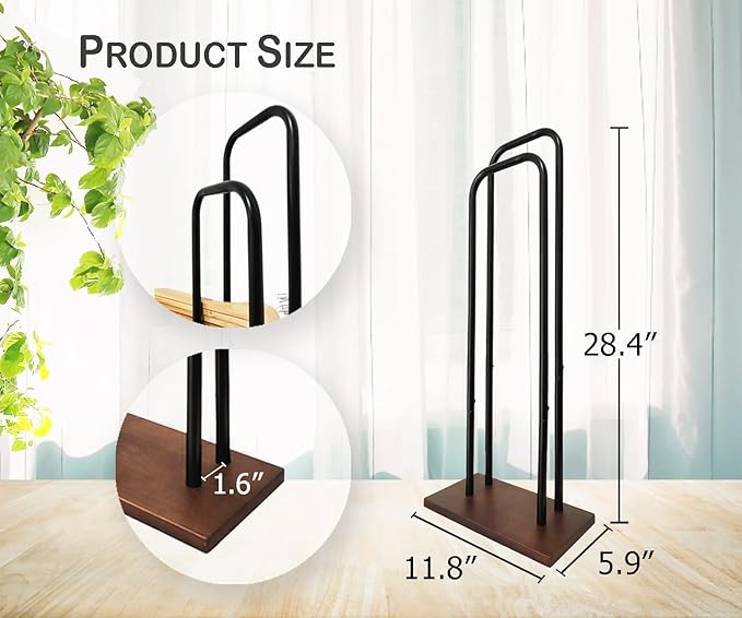 Stacker, Clothes Hanger Organizer Stand, Portable Storage Rack, Large Wire and Velvet Holder for Laundry Room, Commercial Storage (Black Medium - 28.4" H)