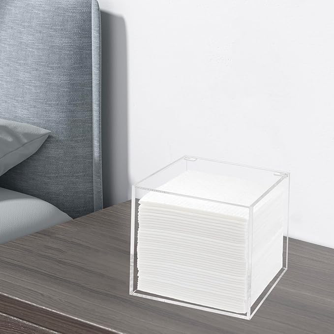 Face Towelettes Disposable Holder, Disposable Face Towel Container Acrylic, Facial Towels Storage Box, Clear