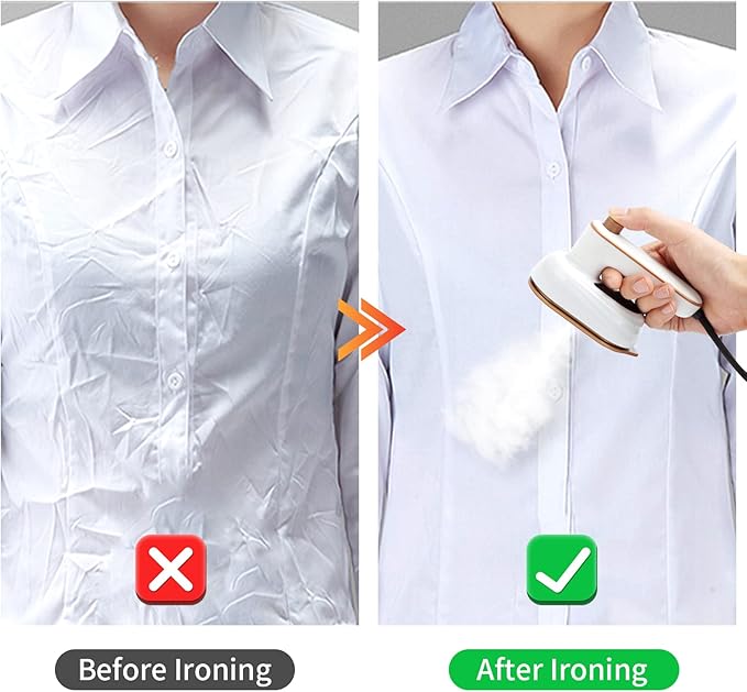Portable Mini Iron, Handheld Steamer Iron for Clothes, 180°Rotatable Professional Garment Steamer, Mini Handheld Iron Support Dry And Wet Ironing for Home Business Travel