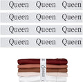 4PCS Bed Sheet Organizer Bands, Storage Labels and Sheet Keepers for Linen Closet - Elastic Bedding Straps for Foldable Bedsheet, Pillow Case, Duvet (Queen)