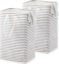 72L Large Collapsible Laundry Basket, Freestanding Clothes Hamper with Easy Carry Long Handles, Waterproof Washing Bag for Bedroom, Bathroom, and Nursery (Grey, 2 Pack)