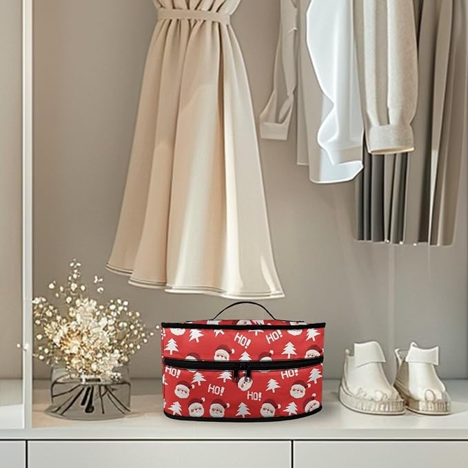 Christmas Hat HOHOHO Steam Iron Storage Bag Fits for Accessories Travel Irons, Portable Handheld Iron Storage Cover for Clothing Store
