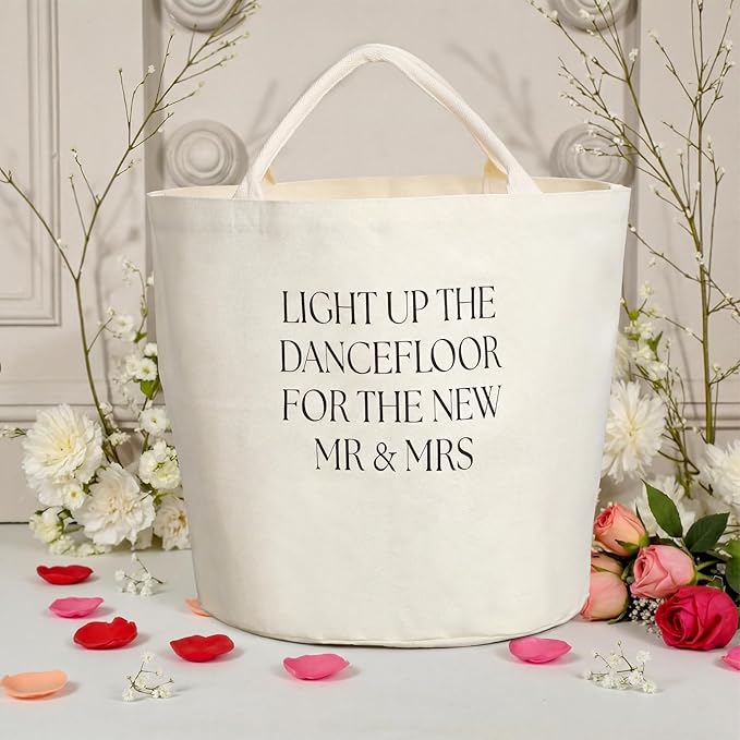 Yungyan Wedding Baskets with Handles 16 inch Large Storage Basket for Wedding Glow Sticks Slippers Flip-flops Blankets Gift Container for Ceremony Ivory White