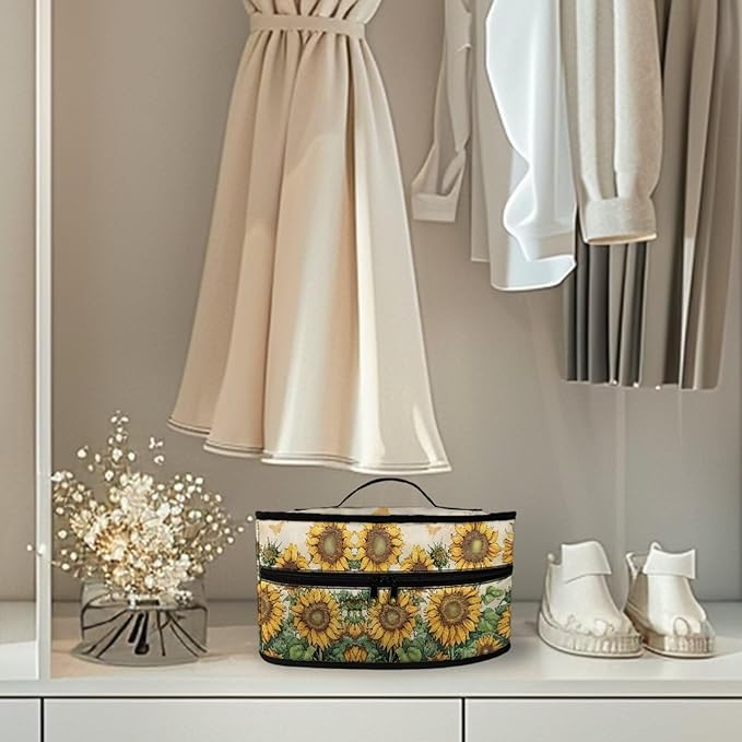 Sunflower Butterfly Note Iron Storage Case Compatible with Most Iron Colorful Wear-resistant Clothes Iron Storage Case for Travel or Storage