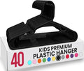 Utopia Home 40 Pack Kids Hangers - 11.5 Inch Plastic Baby Hangers for Closet - Childrens Hanger for Clothes & Infant Hanger for Closet - for Everyday Standard Use (Black)
