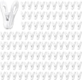 100 Pack White Hanger Clips Multi-Purpose Baby Hanger Clip, Plastic Clothing Clips for Socks, Hats, Food Chip Bags and Notes