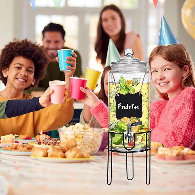 1.5 Gallon Drink Dispenser with Stand, Drink Dispensers for Parties, Beverage Dispenser with 100% Leakproof Spigot, Ideal for Lemonade, Juice, Water, Laundry Detergent Dispenser