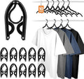 HOUSE DAY Travel Hangers, Portable Folding Hangers for Suitcase, Cruise Ship Essentials, Space Saving Clothes Hanger with Non-Slip Grooves for Vacation, Business Trip, Dorm (10 Pack Black)