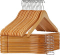 Wooden Hangers Pack of 20 - Sturdy, Heavy Duty Hangers for Shirts, Dresses, Coats & More (Natural)