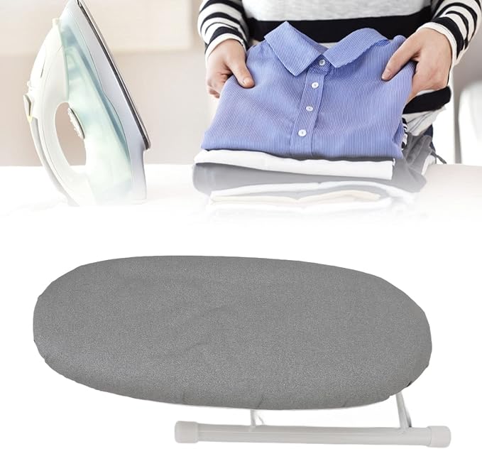 Ironing Board, Heat Resistant Mini Iron Board Foldable Tabletop Ironing Board Portable Iron Board Clothes Ironing Accessories for Home Dorm (Grey)
