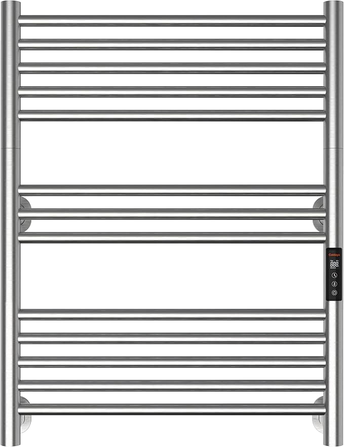 High-Density Foldable Heated Towel Rack, Smart Dual-Zone App/Voice Control Towel Warmer Rack, GFCI Plug-in/Hardwired, Wall-Mount, Drill-Free Install, Brushed, CA3-700X550-Ultra-S