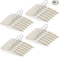 Jetec 24 Pieces Satin Padded Hangers with 360° Swiveling Hook Sponge Shoulder Pads Hanger for Coat, Sweaters, Blouse, Wedding Dress, Women Cloths (Beige)