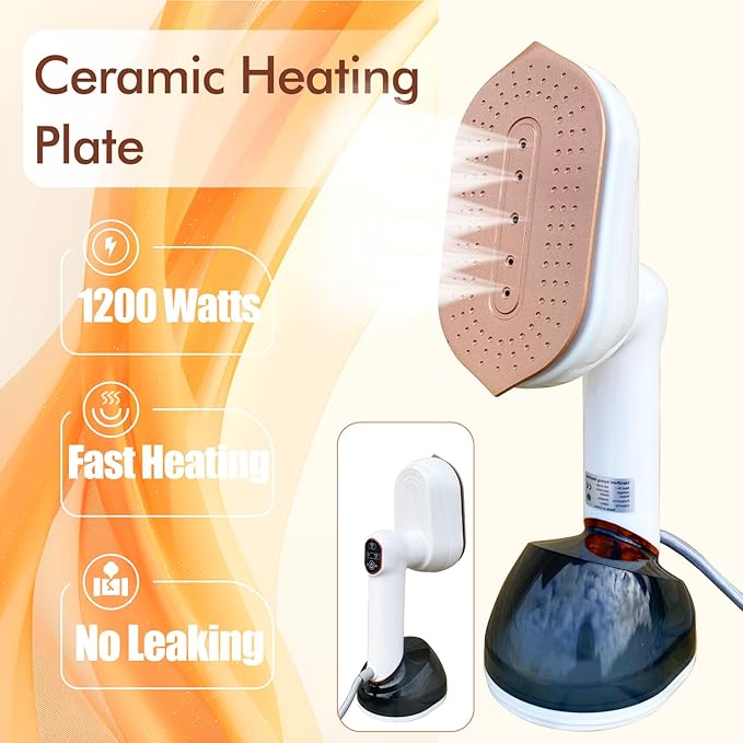 2 in 1 Steamer & Iron,1200W Portable Travel Garment Steamer for Clothes, 7.8OZ Large Tank, Handheld Wrinkle Remover, 25S Fast Heat-up, Quick Wrinkle Remover, Compact Size for Travel