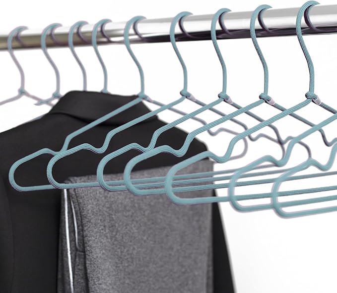 10-Pack of Fabric-Wrapped Metal Hangers Features a Strong Metal Frame, Soft Fabric Coating, Non-Slip Design, preventing Damage, and Providing Secure, Space-Saving Garment Storage.(Gray)