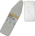 Ironing Board Cover and Pad, 15 x 54 Inch Standard Size, Extra Thick Padding, Silicone Coated Surface, Scorch and Stain Resistant, Elastic Edges, Adjustable Fastener. (Gray, 15＂× 54＂)