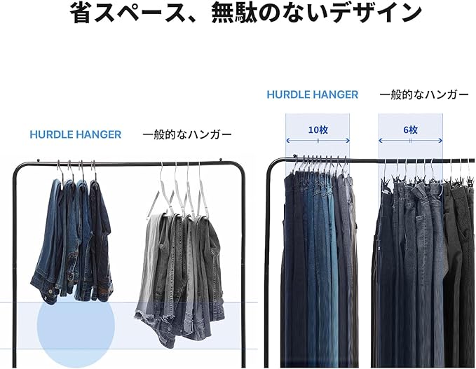 Hurdle Hanger, International Design Patented, No Stretch Neck, Organizes in 1 Second, Space-Saving, Heavy-Duty, Non-Slip, Multi-Functional Hooks, Clothes Hangers, Belt, Tie, White Medium - Pack of 10