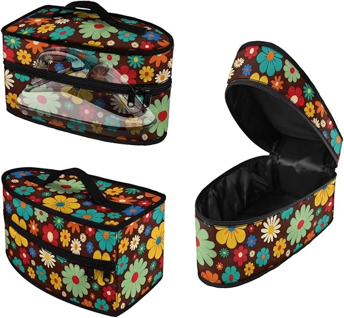 Daisy Flower Print Steam Iron Case Portable Travel Iron Organizer Handheld Steamer Holder with Handle Waterproof Travel Accessories, Case Only