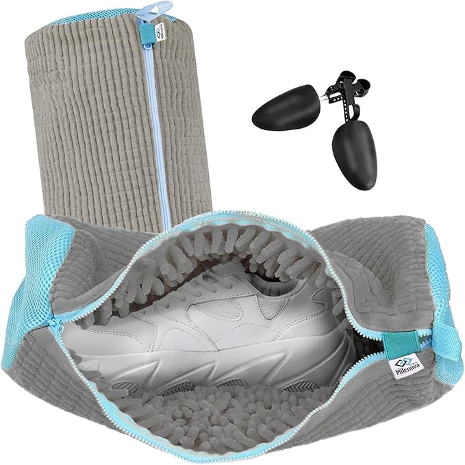 Shoe Washing Machine Bag – Laundry Shoe Bag for Washer and Dryer, Sneaker Washing Machine Bag, Shoe Dryer Bag, Shoe Cleaning Bag, Shoe Laundry Bag for Sneakers and Delicate Shoes (GREY)