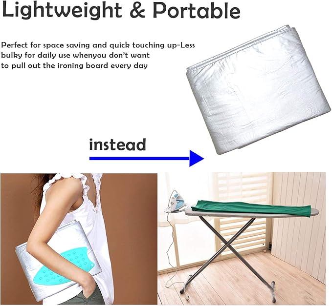 Ironing Mat,Extra Large Thickened (47.25 x 21.55 inch) Ironing Blanket Portable Ironing Pad, Double-Side Using Isolate Heat Pad Table Top Countertop,Great Replacement for Ironing Board