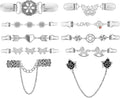 Vintage Sweater Clips Shawl Dresses Shirt Clips Retro Cardigan Collar Chain Clips Brooch Pins for Women