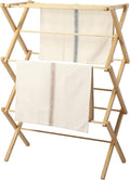Gibson Home Riverrun Foldable Bamboo Drying Rack for Clothes & Towels – 2-Tier Collapsible Laundry Drying Rack, Space-Saving Air Dry Stand for Clothes, Towels, Blankets, etc for Indoor & Outdoor Use