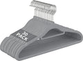 30 Pack Slim Non-Slip Velvet Hangers, Heavy Duty Space Saving Felt Coat Hangers with 360° Rotating Silver Hook (Grey)