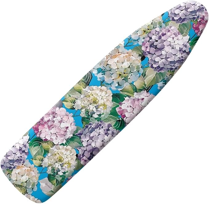 Hydrangea Ironing Board Cover Non Stick Scorch Ironing Board Cover and Pad Standard Size 15x54 Inch Scorch Resistant Pressing Cloth for Iron