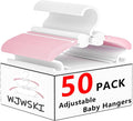 Baby Clothes Hangers, 11-14.5" Adjustable Kid Hangers for Newborn Closet, Plastic Small Infant Hanger for Toddler Pant, Child Coat Hanger for Boy Nursery Clothing, Girl Dresses, 50 Pack