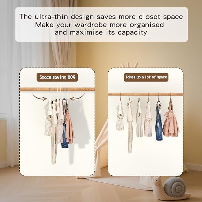 60 Pack Baby Plastic Hangers,12.83" Ultra-Thin,Non-Slip Hangers for Children. Ideal for Closets and Nurseries.Designed for Newborns and Children's Clothing,Including Trousers,Coat,Dresses.(White)