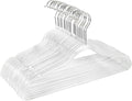 Clear Plastic Hangers 20-Pack - Non-Slip Coat/Clothes Hangers with Silver Glitter; Ideal for Weddings; Lightweight and Space-Saving for Closet Organization.